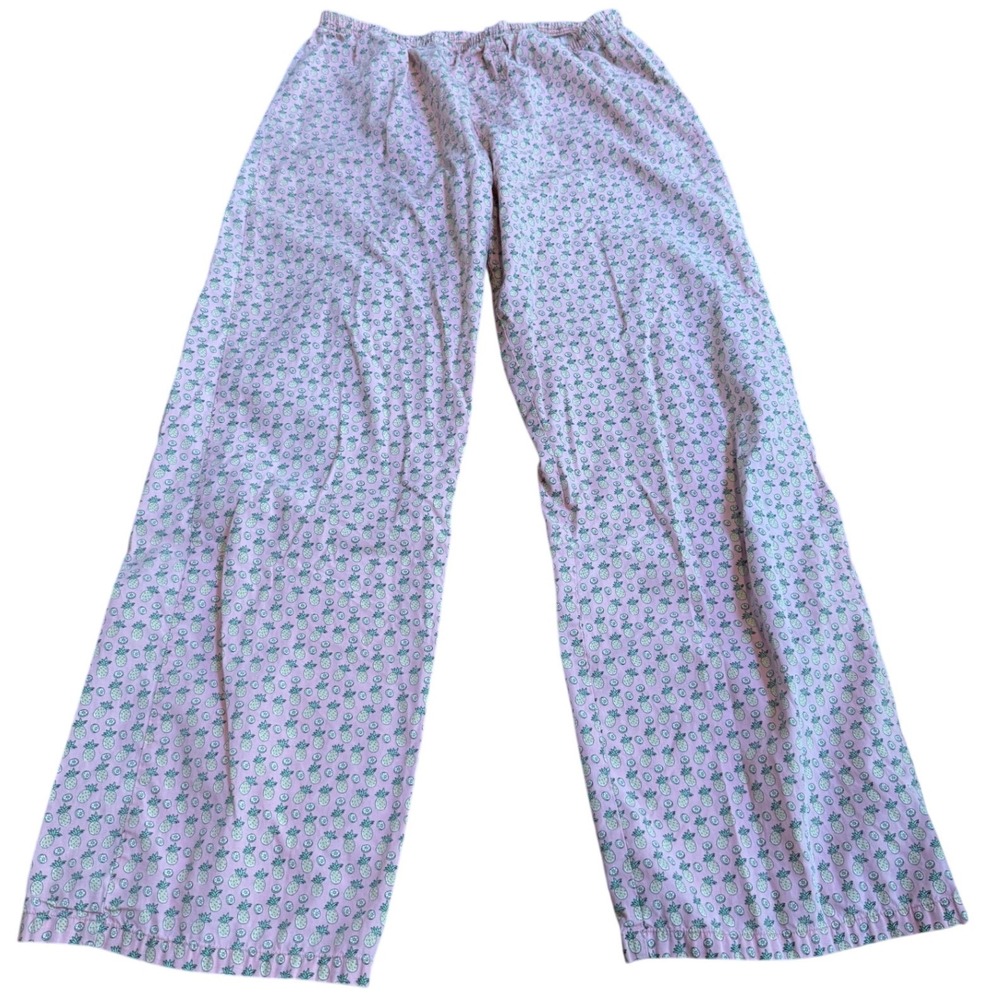 Vineyard Vines Pajama Pants M Pink Cotton Pineapple Preppy Coastal Loungewear